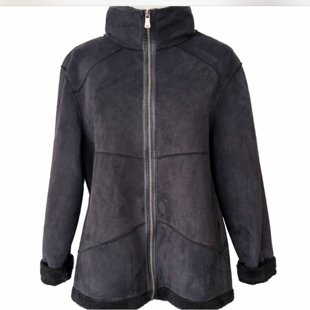 Carnage Coat Faux Suede Jacket  Black Size 2X Chic Mob Wife Coat